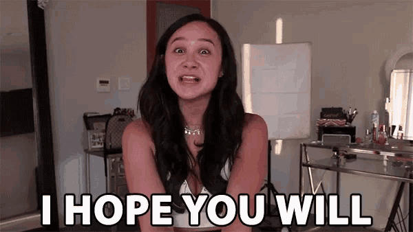 a woman says i hope you will in a room