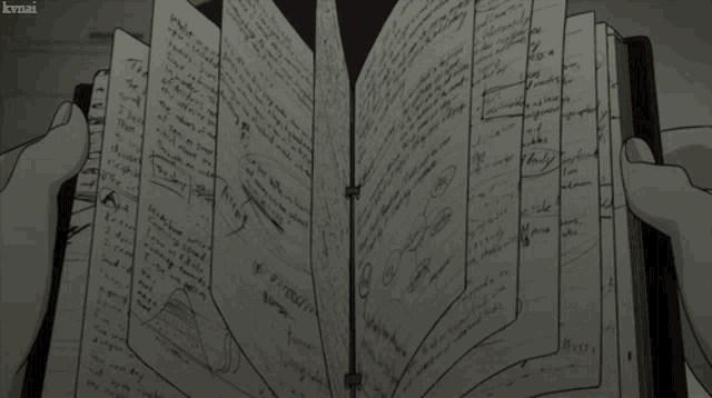 a book is open to a page that says kvnai on the bottom