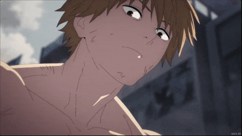 a close up of a man 's face with an anime tv watermark