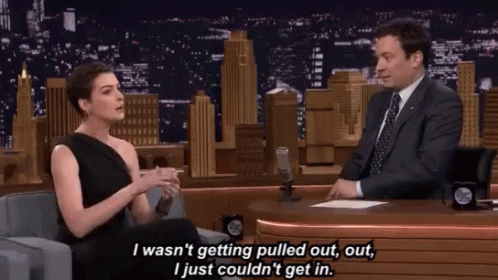 Anne Hathaway I Couldnt Get In GIF - Anne Hathaway I Couldnt Get In Jimmy Fallon GIFs