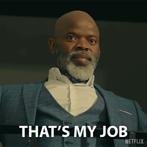 a man in a suit says that 's my job netflix