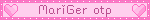 a pink sign that says mariger otp with hearts around it
