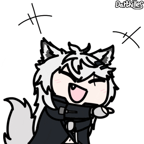 a cartoon drawing of a wolf with the name darthhills on the bottom