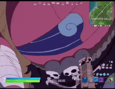 a screen shot of a video game with haunted hills in the upper left corner