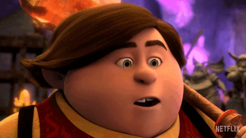 a close up of a cartoon character with the word netflix on the bottom