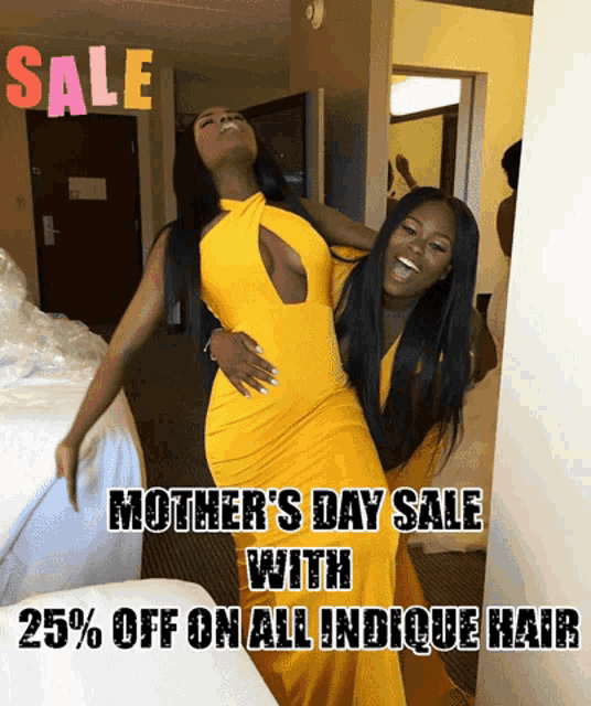 a mother 's day sale with 25% off on all indicque hair is advertised