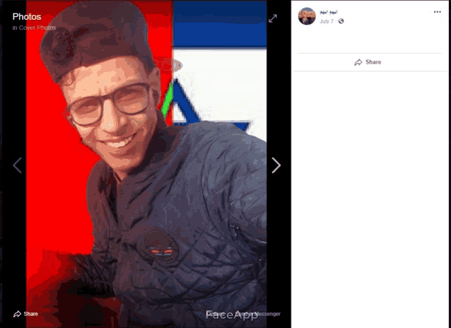 a facebook page with a picture of a man and the words photos in the upper right corner