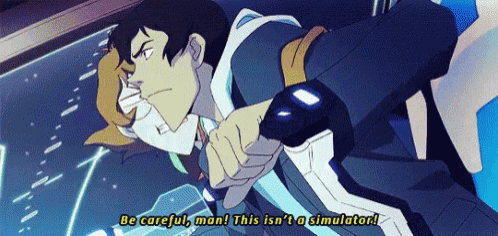 a cartoon character is saying be careful man this is n't a simulator