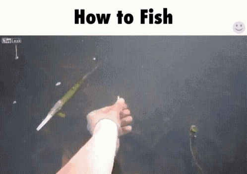 a person with a cast on their arm is holding a stick in a pond .