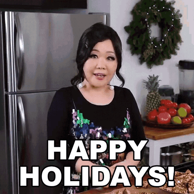 Happy Holidays Emily Kim GIF - Happy Holidays Emily Kim Maangchi GIFs