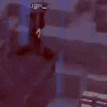 a silhouette of a person is standing on top of a fence in a video game .