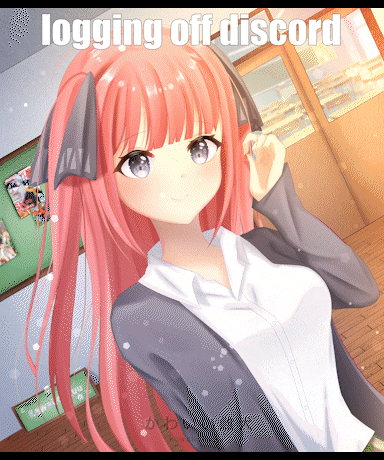 a picture of a girl with pink hair and the words logging off discord on the bottom