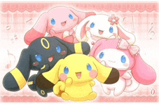 a bunch of stuffed animals are laying on top of each other on a pink background