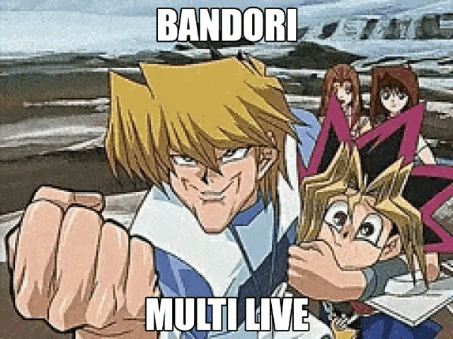 a cartoon character with the word bandori multi live on it