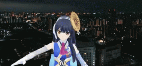 Anime Girl Peace Sign GIF - Anime Girl Peace Sign Skyline GIFs