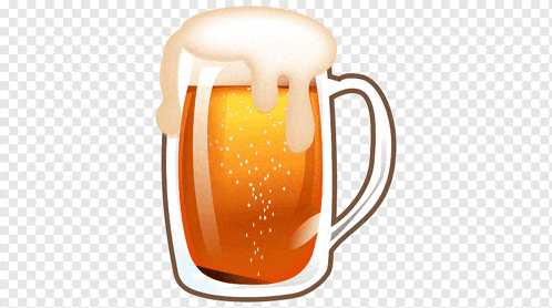 a cartoon drawing of a mug of beer with foam coming out of it