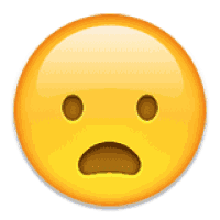 a yellow smiley face with a surprised look on his face