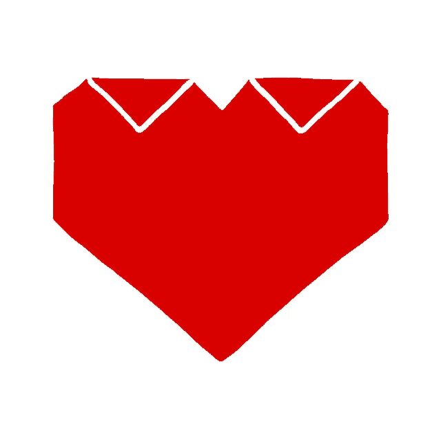 a red heart with a white arrow pointing to the right