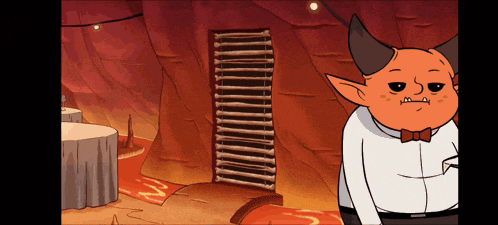 a cartoon of a devil in a bow tie