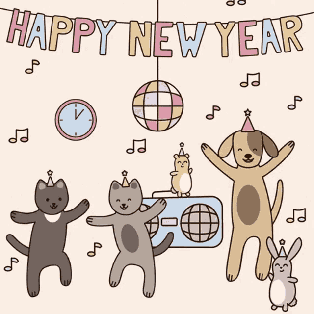 Happy New Year Pets GIF - Happy New Year Pets GIFs
