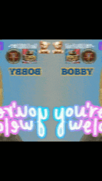 a sign that says bobby on it with a blue background