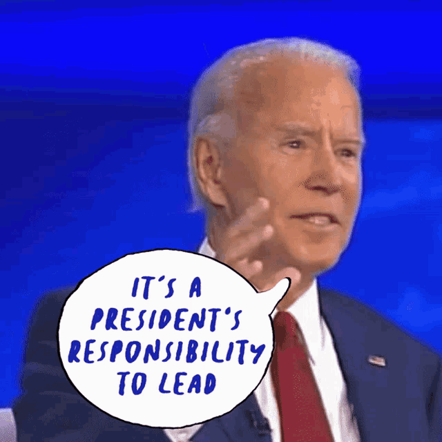 a speech bubble that says it 's a president 's responsibility to lead