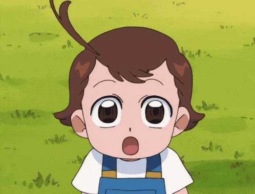 a cartoon character with a surprised expression on his face