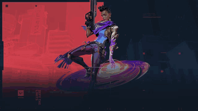 an advertisement for a video game shows a woman holding a gun