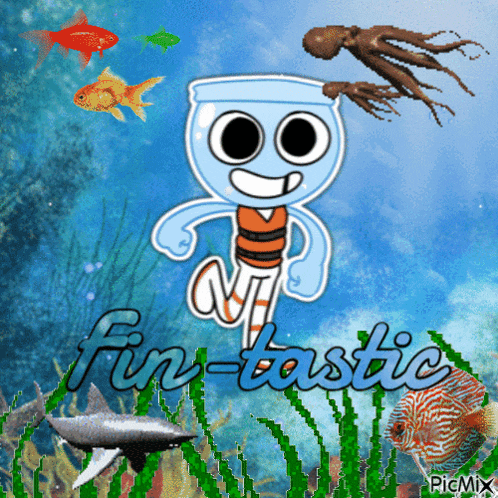 a picture of a fish tank with the words fun-tastic