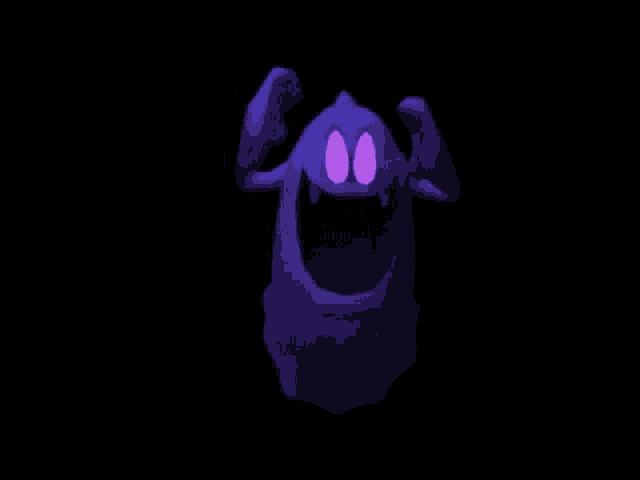 a purple towel is floating in the dark