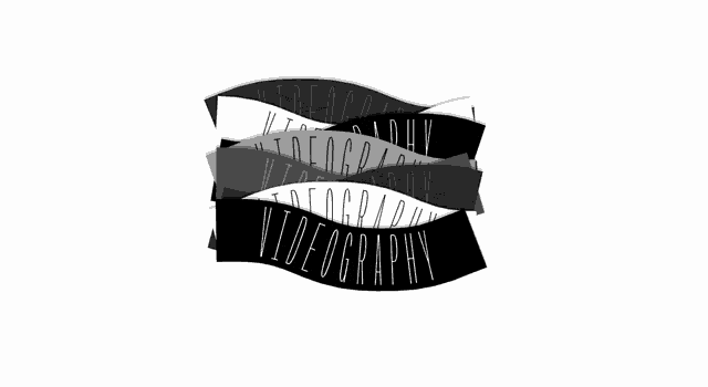 the word videography is written on a black and white banner
