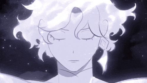 a drawing of a person with their eyes closed in the dark
