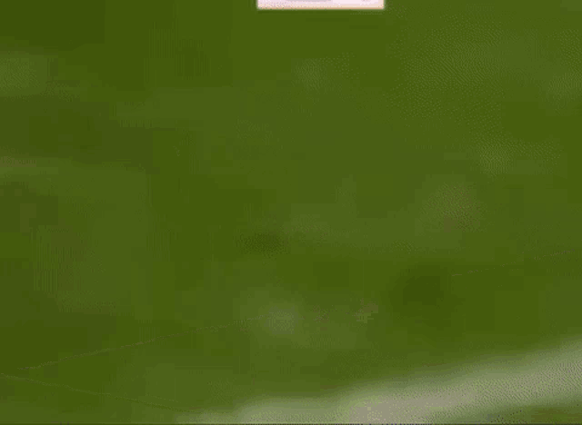 a soccer player is running towards a goal with dhl advertisements in the background