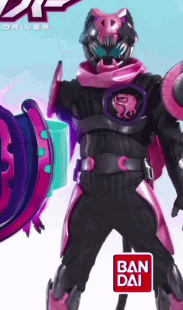 a cartoon character with the word ban dai on the bottom right