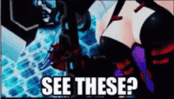 a picture of a cartoon character with the words see these below it