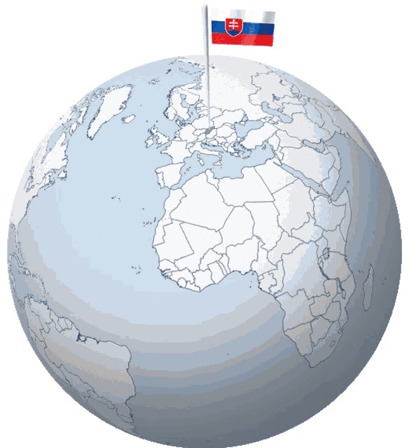 a globe with the flag of slovakia on top of it