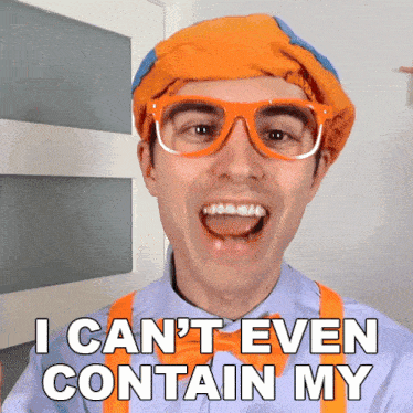 I Can'T Even Contain My Excitement Blippi GIF - I Can'T Even Contain My Excitement Blippi Steve Terreberry GIFs