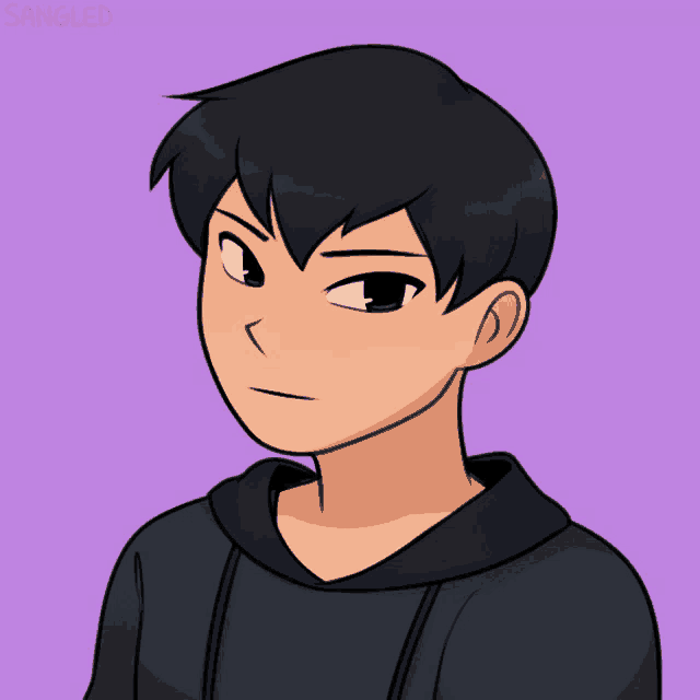 a drawing of a boy with the name sangled on it