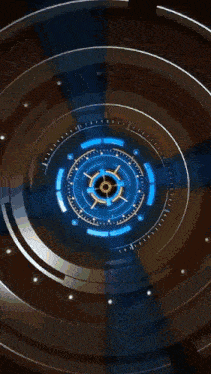 it looks like a futuristic clock with a clock face and a circle in the middle .