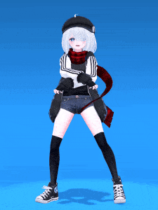a girl in a hat and scarf is dancing