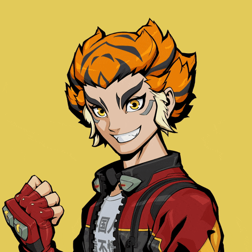 a cartoon drawing of a man with a tiger 's hair