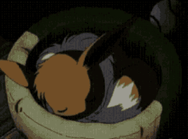 a picture of an eevee with the words shut the fuck up