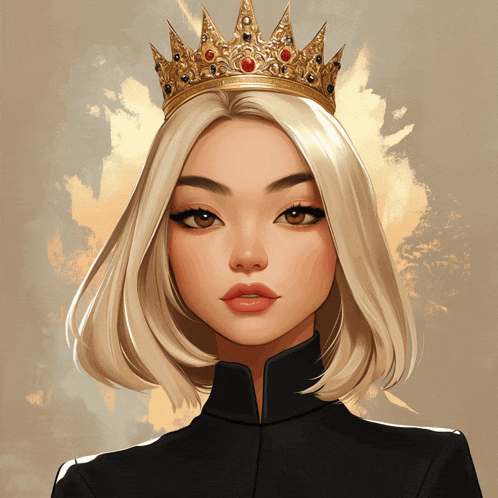 a painting of a woman wearing a crown on her head