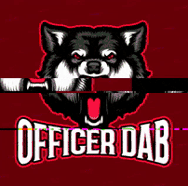 a picture of a wolf with the words officer dab below it