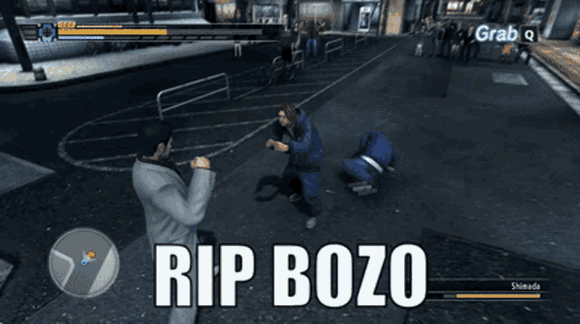 a screenshot of a video game that says rip bozo on it