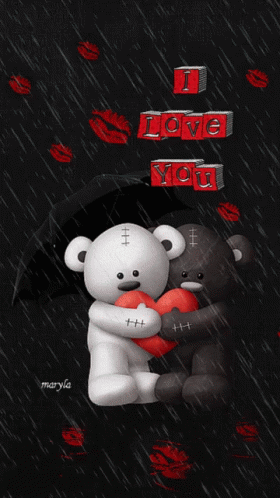 I Love You Teddy Bear GIF - I Love You Teddy Bear Rain GIFs