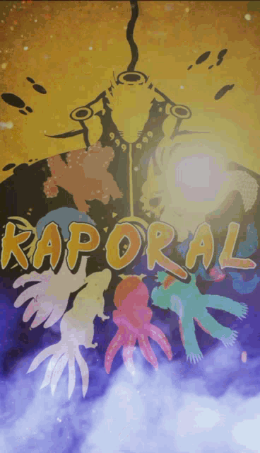 a colorful poster with the word kaporal on it