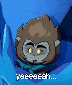 a cartoon of a monkey with the words yeeeeeah on the bottom right