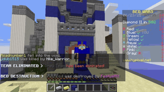 a screenshot of a minecraft game where a player is killed by another player