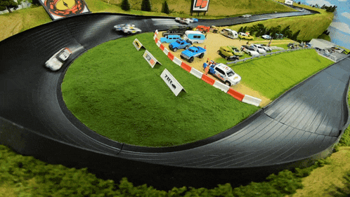 a race track with a sign that says tnt